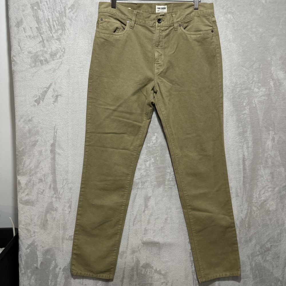 Todd Snyder Pants Mens Size 32 Green 100% Cotton 5 Pocket Slim Fit Tapered